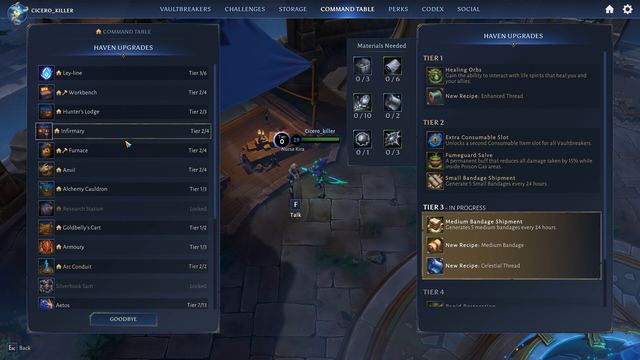 Haven, Codex and Legacy Points screenshot